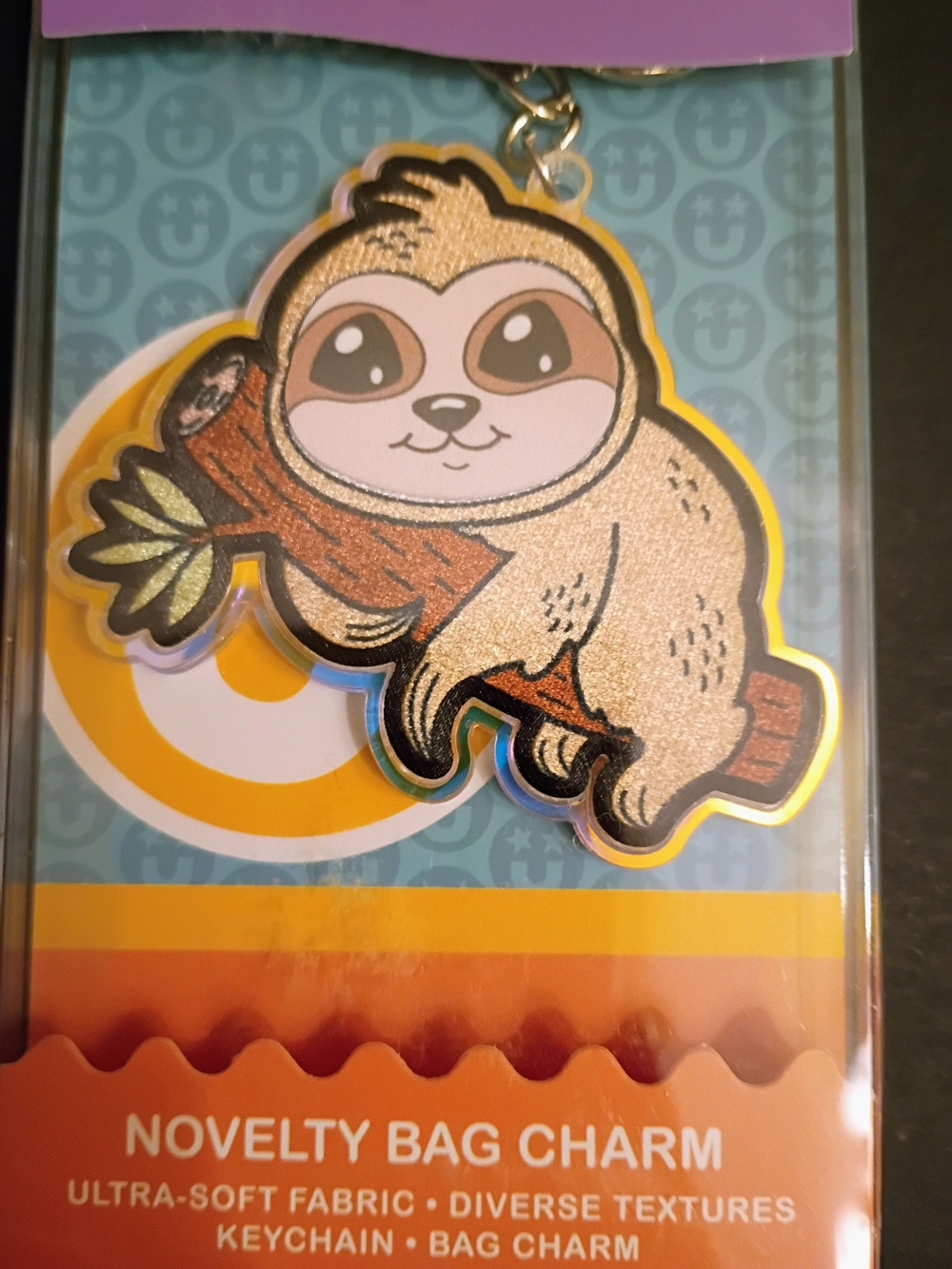 Novelty Sloth Bag Charm Keychain - Beige